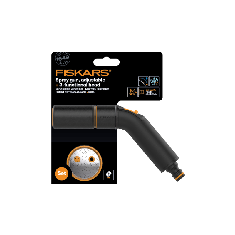 Fiskars Spray Gun set Adjustable + 3-functional Head