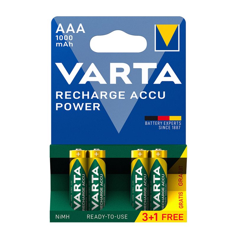 Recharge Accu Power 3+1 AAA 1000 mAh R2U