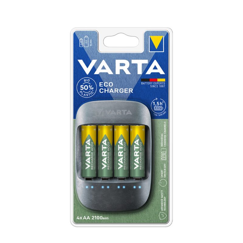 ECO Charger with 4xAA 2100mAh recycled